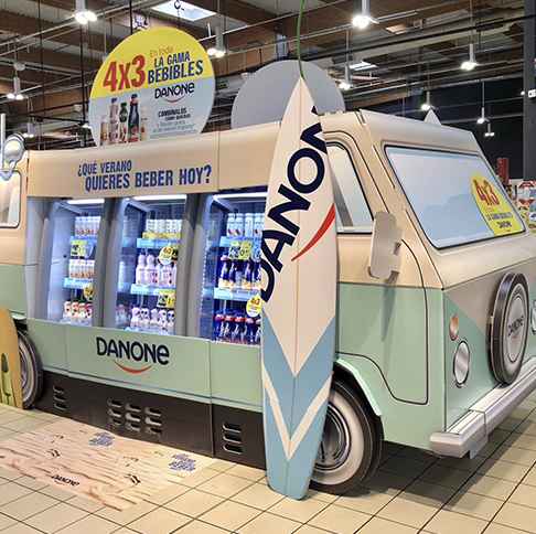 PLV de la marca Danone